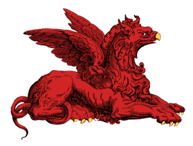 Red Reclining Griffin